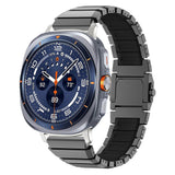 Samsung Galaxy Watch Ultra 2 / Ultra (47mm) Magnetisk Metall Armband m. Silikon - Grå / Svart