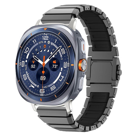 Samsung Galaxy Watch Ultra 2 / Ultra (47mm) Magnetisk Metall Armband m. Silikon - Grå / Svart