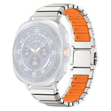 Samsung Galaxy Watch Ultra 2 / Ultra (47mm) Magnetisk Metall Armband m. Silikon - Silver / Orange