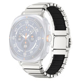 Samsung Galaxy Watch Ultra 2 / Ultra (47mm) Magnetisk Metall Armband m. Silikon - Silver / Svart