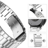 Samsung Galaxy Watch 8 / 9 (40mm) EIDERWOOD Rostfri Stål Klockarmband m. Plast Skal & Skärmskydd - Silver