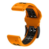 Garmin Universal Dobbelt-hullet Silikone Rem (26mm QuickFit) - Orange / Sort