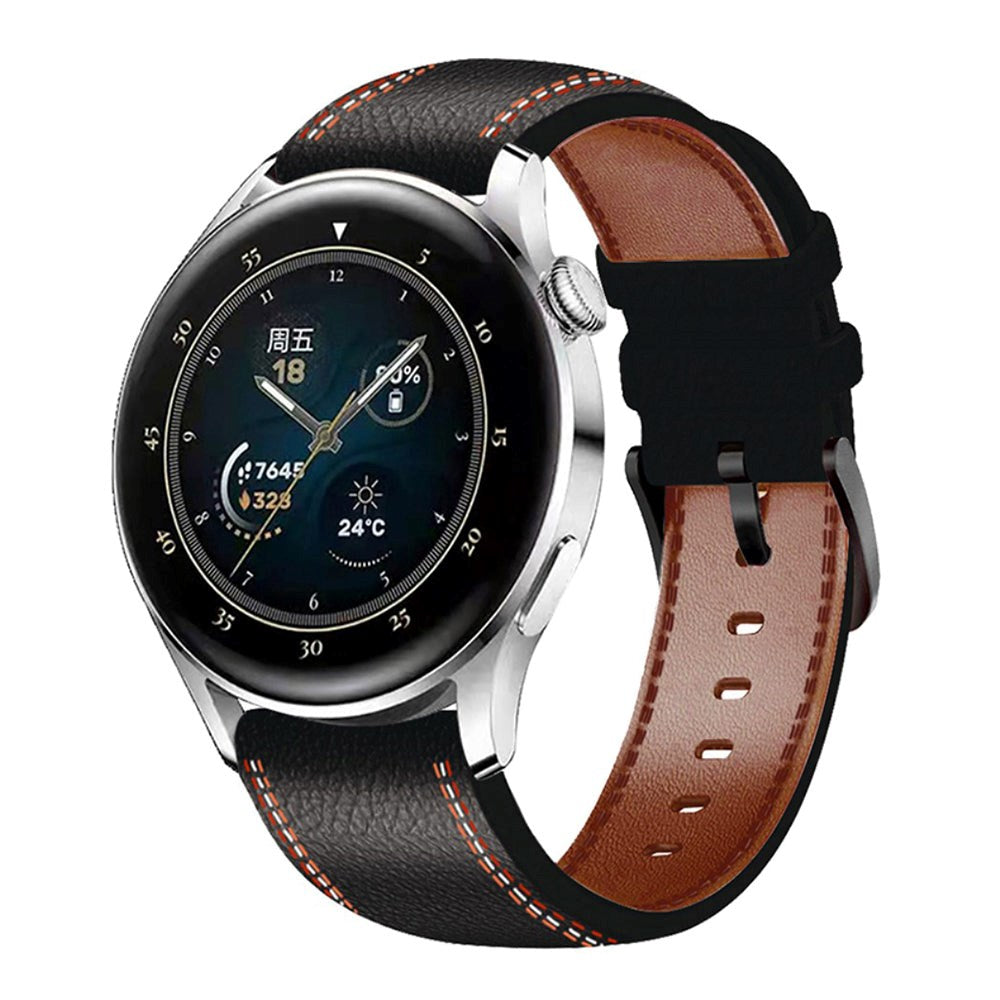 Universal Smartwatch PU Skinn Strap 22mm - Svart