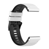 Universal Garmin 26mm Ribbed Silicone Strap m. Verktyg - Vit / Svart