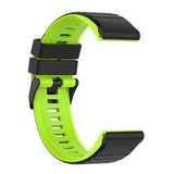 Universal Garmin 26mm Ribbed Silicone Strap m. Verktyg - Svart / grönt