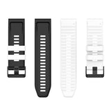 Universal Garmin 22mm Ribbed Silicone Strap m. Verktyg - Vit / Svart