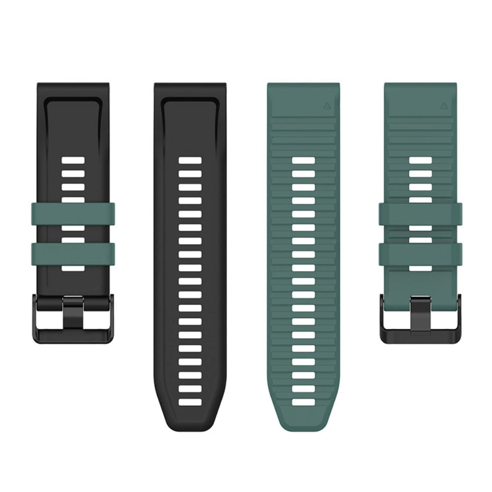 Universal Garmin 22mm Ribbed Silicone Strap m. Verktyg - grönt / Svart