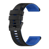 Universal Garmin 22mm Ribbed Silicone Strap m. Verktyg - Svart / blått