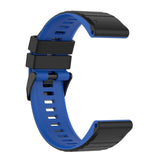 Universal Garmin 22mm Ribbed Silicone Strap m. Verktyg - Svart / blått