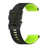 Universal Garmin 22mm Ribbed Silicone Strap m. Verktyg - Svart / grönt