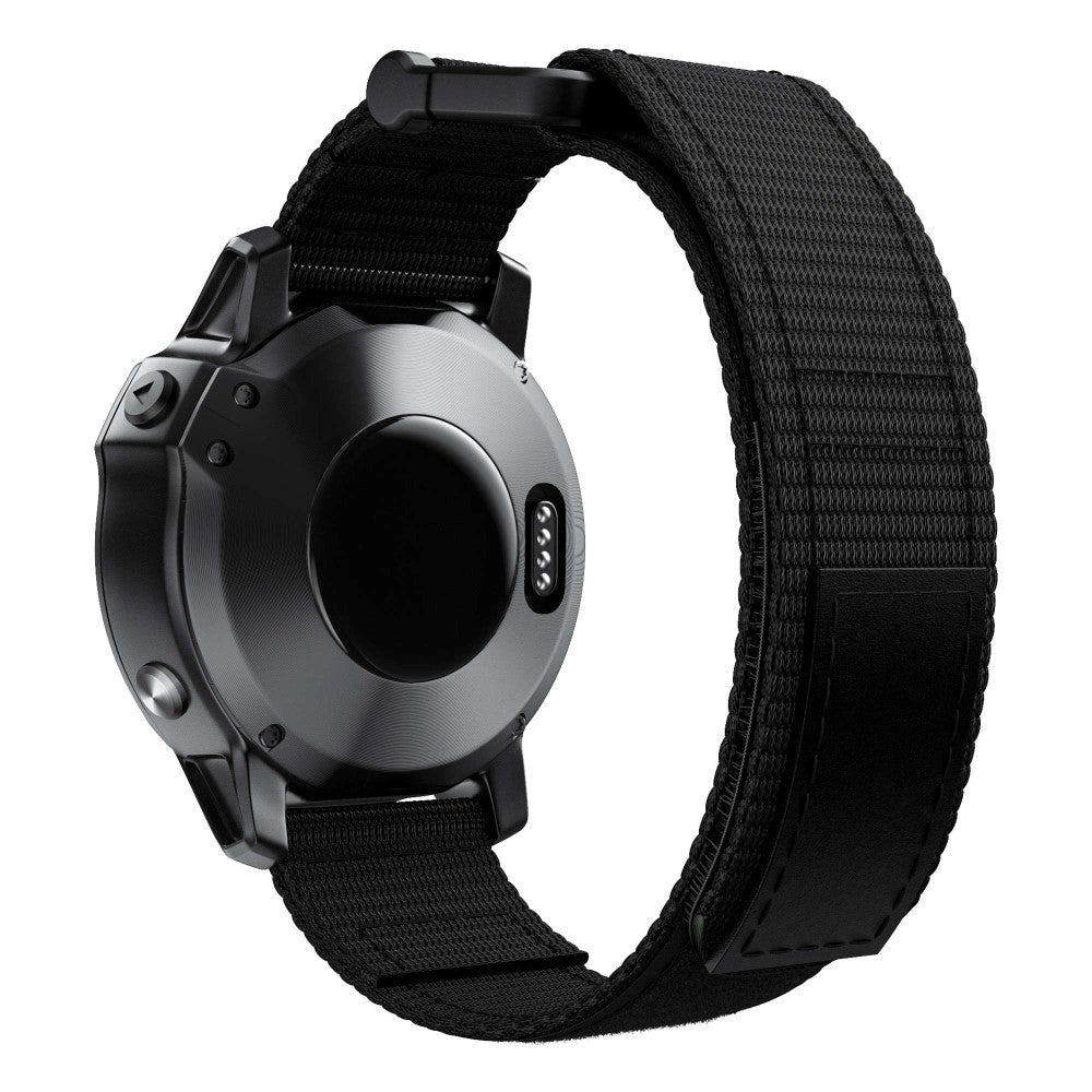 Universal Garmin 22mm nylonband m. Kardborrband - Svart