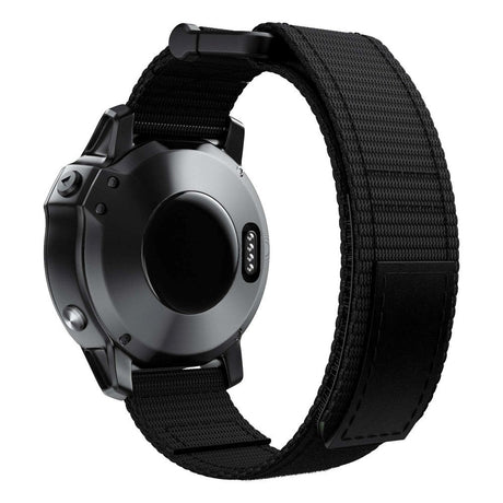 Universal Garmin 22mm nylonband m. Kardborrband - Svart