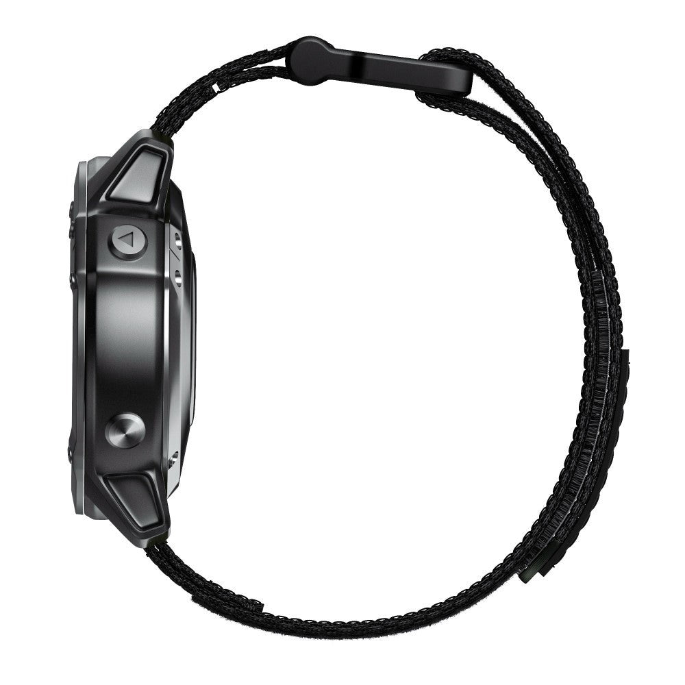 Universal Garmin 22mm nylonband m. Kardborrband - Svart