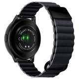 Smartwatch Rem 20mm Magnetisk Litchi Läder - Grå / Svart