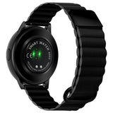 Smartwatch Rem 20mm Magnetisk Litchi Läder - Svart