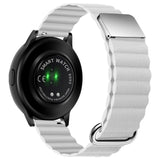 Smartwatch Rem 20mm Magnetisk Litchi Läder - Vit / Sølv