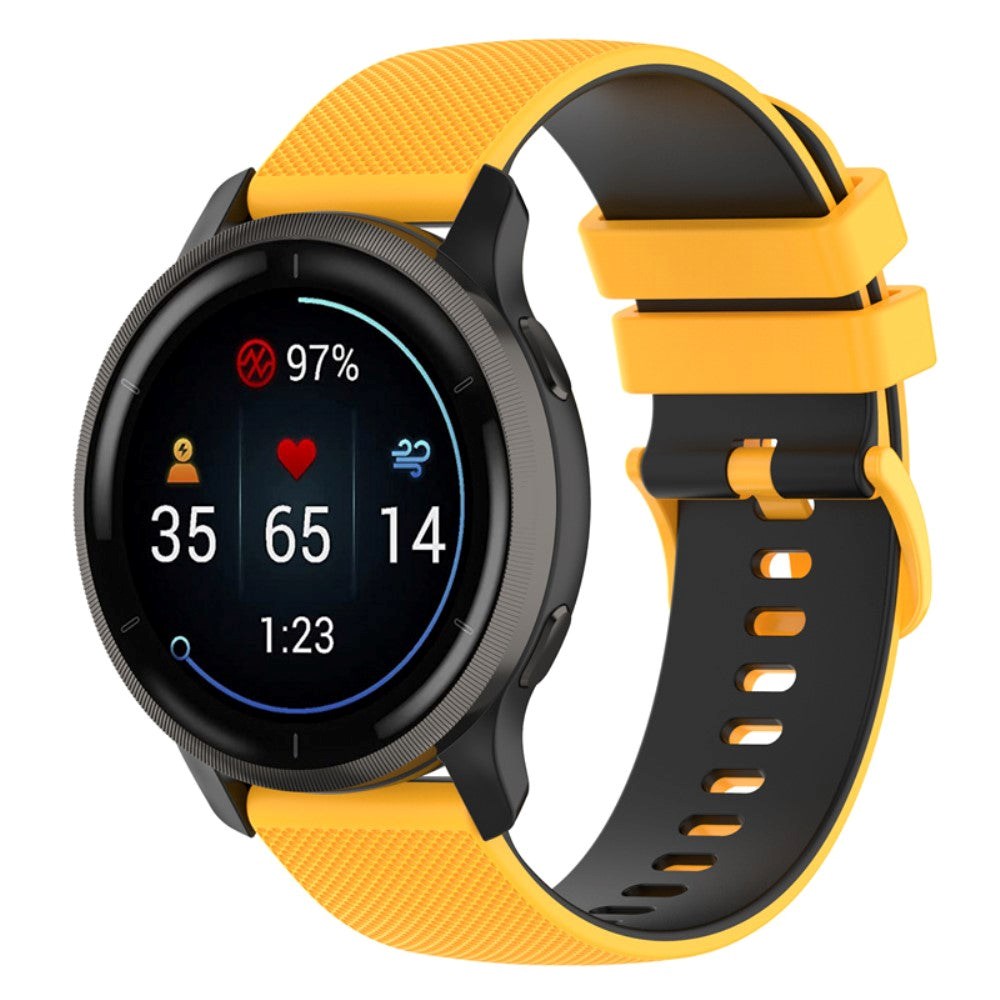 Smartwatch Silikonrem (22mm) Gitter - Gul / Svart