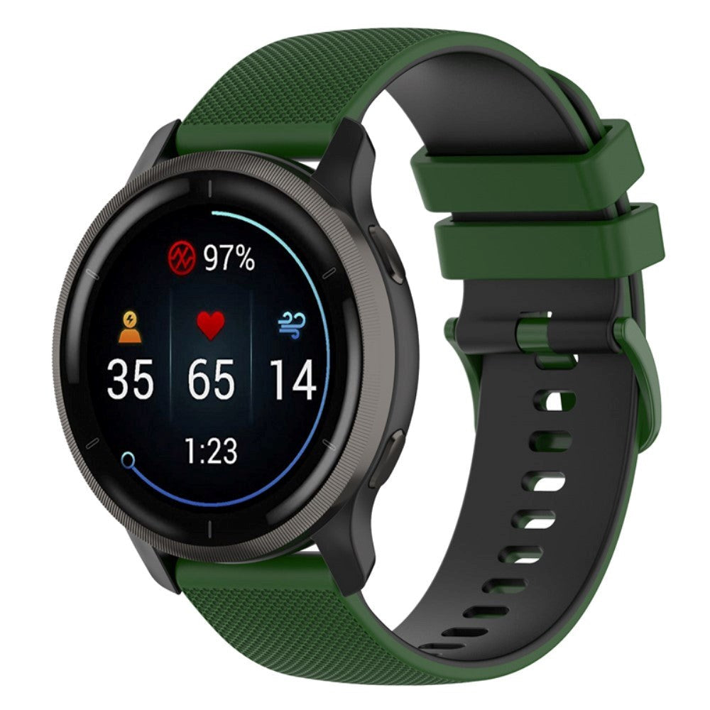 Smartwatch Silikonrem (22mm) Gitter - Grön / Svart