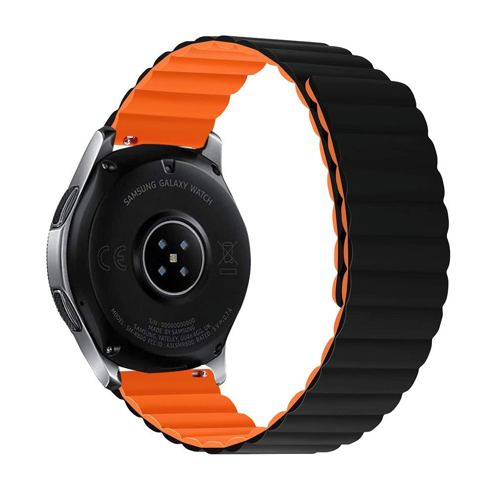 Smartwatch Vändbar Rem 22mm Magnetisk Silikon - Svart / Orange