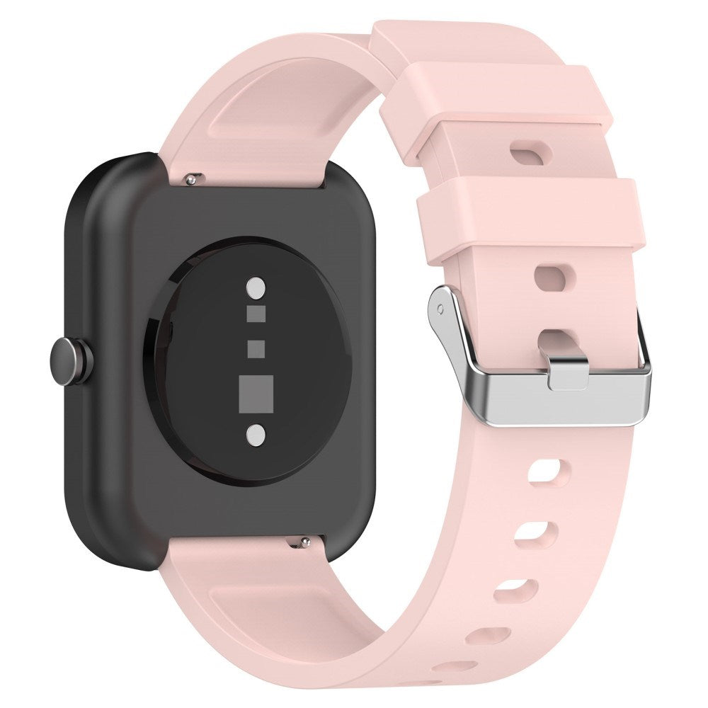 Universal Silikon Smartwatch Rem (20mm) m. Metallspänne - Rosa