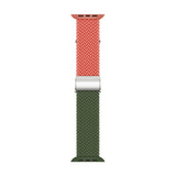 Apple Watch (38/40/SE/41/42mm) Tvåfärgat nylonarmband - Orange / Grön