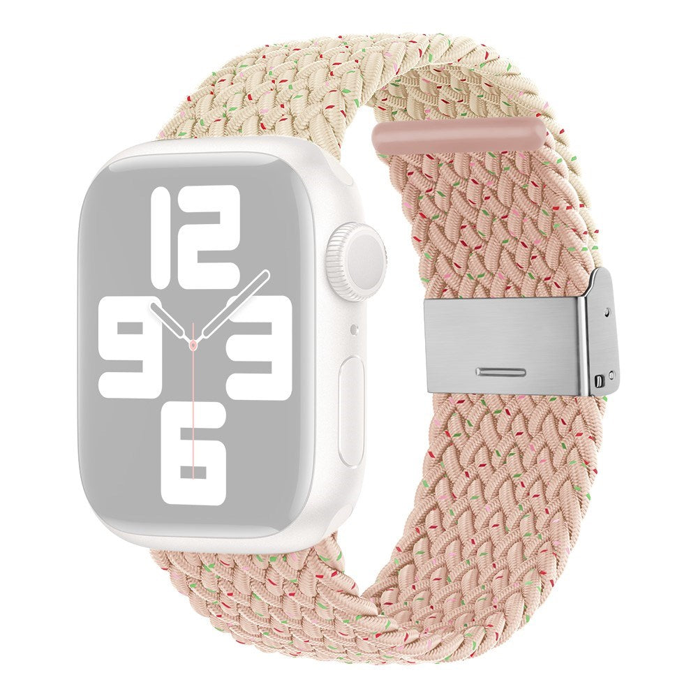 Apple Watch (38/40/SE/41/42mm) Tvåfärgat nylonarmband - Beige / Blå