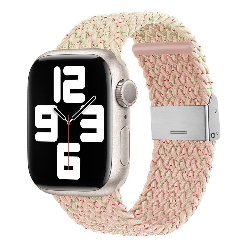 Apple Watch (38/40/SE/41/42mm) Tvåfärgat nylonarmband - Beige / Blå