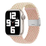 Apple Watch (38/40/SE/41/42mm) Tvåfärgat nylonarmband - Beige / Blå