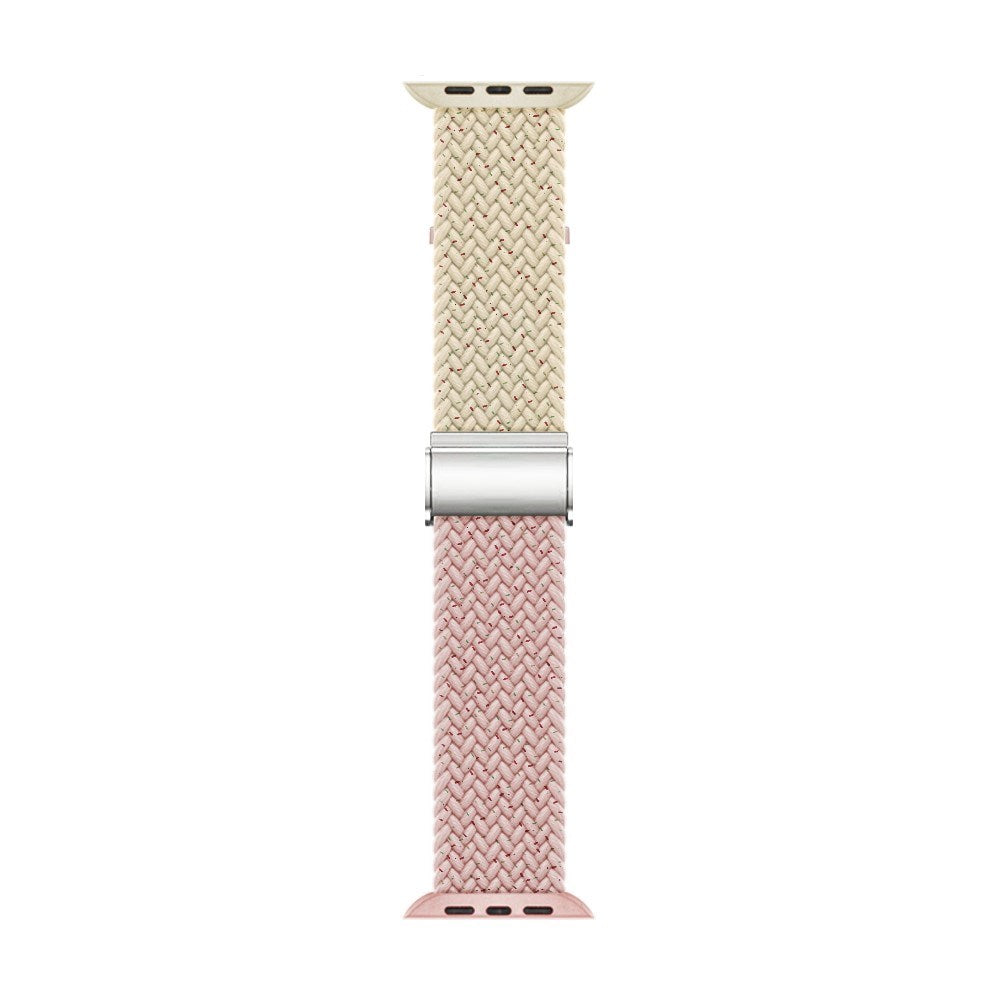 Apple Watch (38/40/SE/41/42mm) Tvåfärgat nylonarmband - Beige / Blå