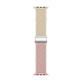Apple Watch (38/40/SE/41/42mm) Tvåfärgat nylonarmband - Beige / Blå