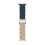 Apple Watch (38/40/SE/41/42mm) Tvåfärgat nylonarmband - Mörkblå / Beige