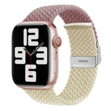 Apple Watch (38/40/SE/41/42mm) Tvåfärgat nylonarmband - Lila / Beige