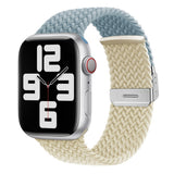 Apple Watch (38/40/SE/41/42mm) Tvåfärgat nylonarmband - Blå / Beige