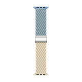 Apple Watch (38/40/SE/41/42mm) Tvåfärgat nylonarmband - Blå / Beige