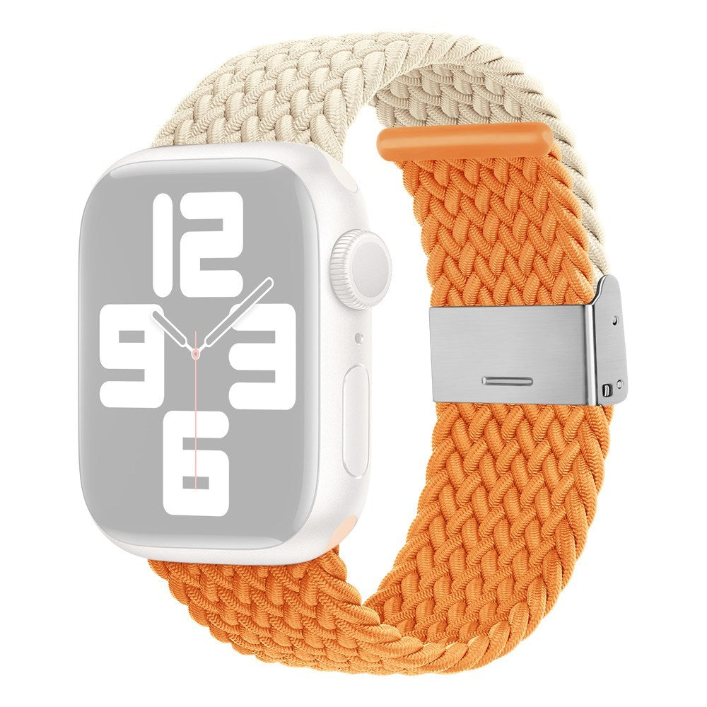 Apple Watch (38/40/SE/41/42mm) Tvåfärgat nylonarmband - Beige / Orange