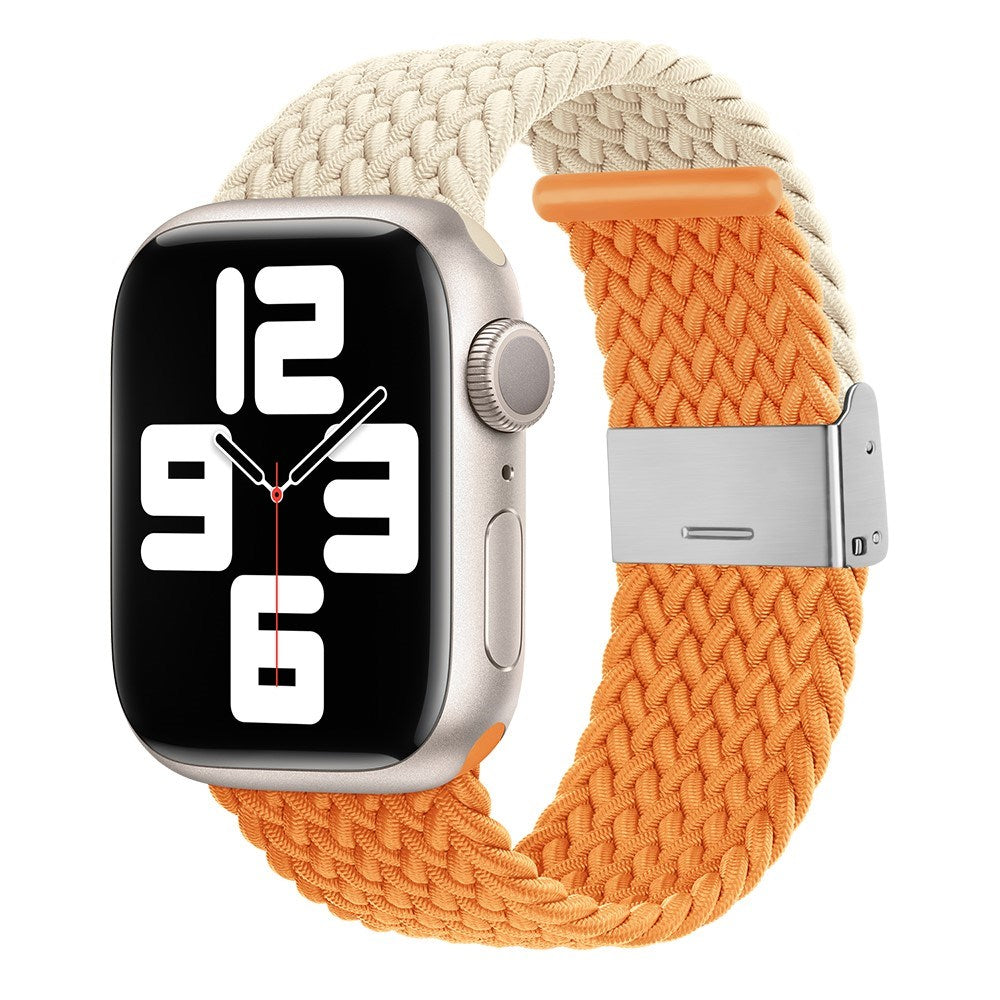 Apple Watch (38/40/SE/41/42mm) Tvåfärgat nylonarmband - Beige / Orange