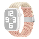 Apple Watch (38/40/SE/41/42mm) Tvåfärgat nylonarmband - Beige / Rosa