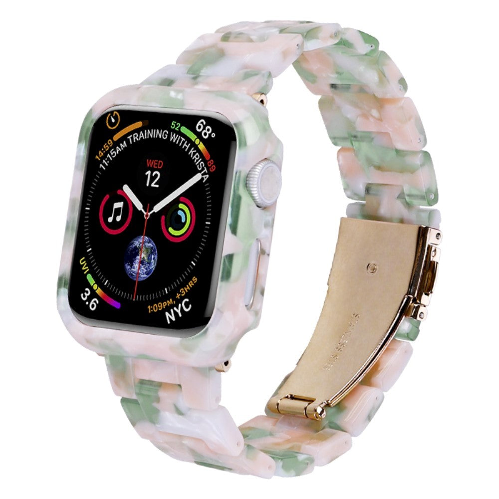 Apple Watch 9/8/7 (45mm) Harts Rem & Skal - Pink / Grön