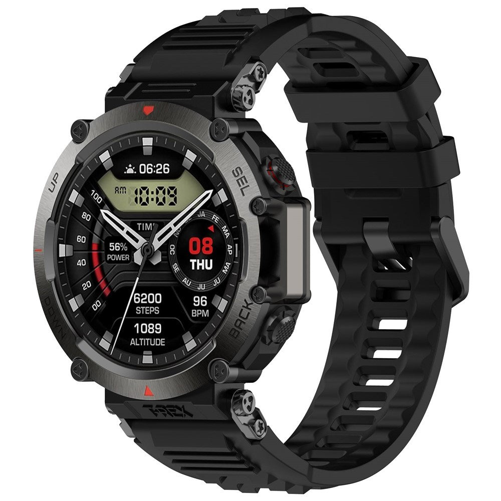 Amazfit T-Rex Ultra Silikon Armband m. Monteringsverktyg – Svart