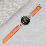 Google Pixel Watch 1 / 2 / 3 Läderrem med Silver Strass Spänne - Orange