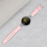 Google Pixel Watch 1 / 2 / 3 Läderrem med Silver Strass Spänne - Rosa