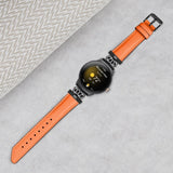 Google Pixel Watch 1 / 2 / 3 Läderrem med Svart Strass Spänne - Orange