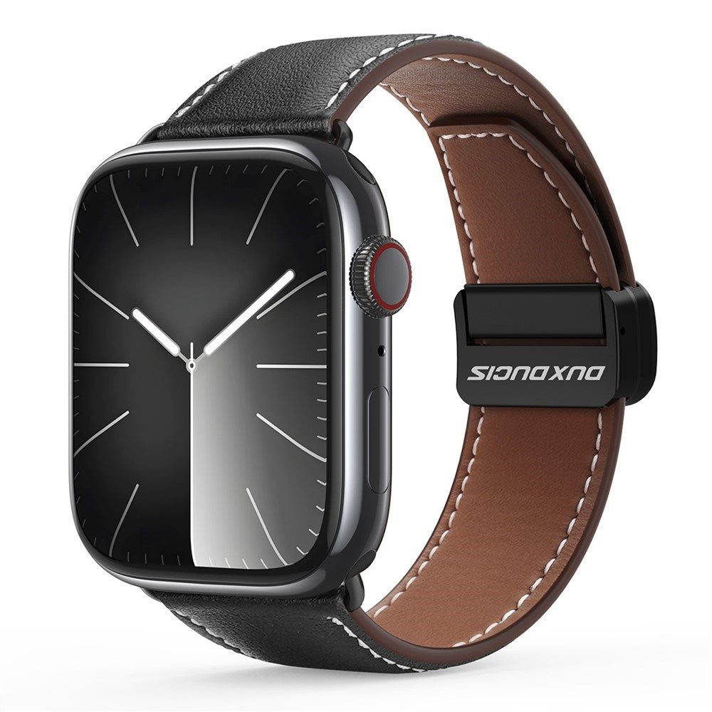 Apple Watch (38/40/SE/41/42mm) DUX DUCIS Klockarmband i Konstläder – Svart