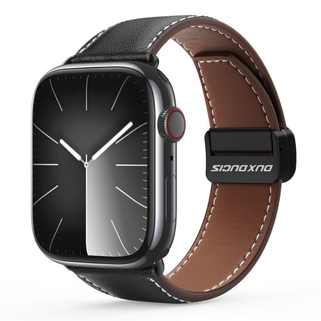 Apple Watch (38/40/SE/41/42mm) DUX DUCIS Klockarmband i Konstläder – Svart