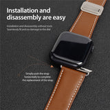 Apple Watch (38/40/SE/41/42mm) DUX DUCIS Klockarmband i Konstläder – Brun