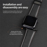 Apple Watch (42/44/SE/45/46/49mm) DUX DUCIS Klockarmband i Konstläder – Svart