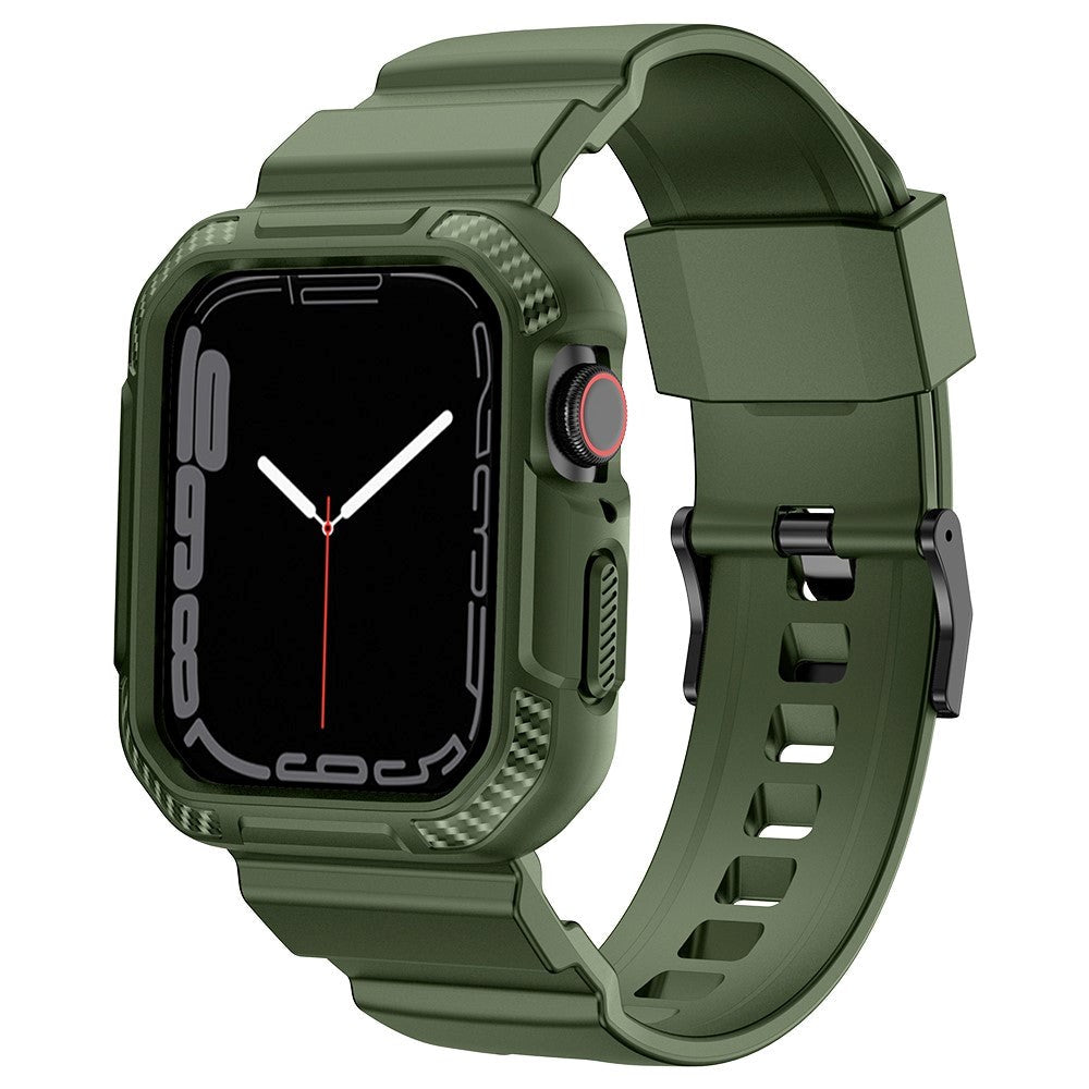 Apple Watch (42/44/SE/45mm) Plast Rem & Skal - Grön