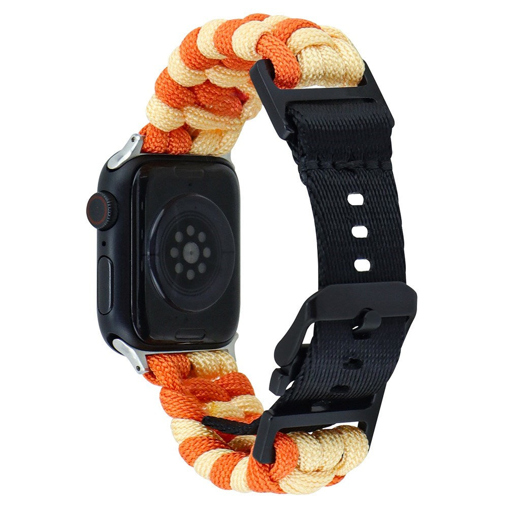 Apple Watch (38/40/SE/41/42mm) EIDERWOOD Flätat Nylon Armband - Orange / Gul