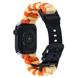 Apple Watch (38/40/SE/41/42mm) EIDERWOOD Flätat Nylon Armband - Orange / Gul