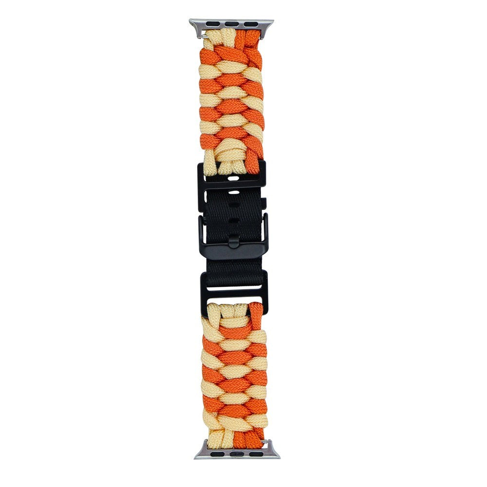 Apple Watch (38/40/SE/41/42mm) EIDERWOOD Flätat Nylon Armband - Orange / Gul